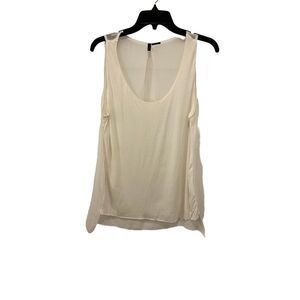 United Colors of Benetton Women's Sheer back Sleeveless Blouse. White. Large.